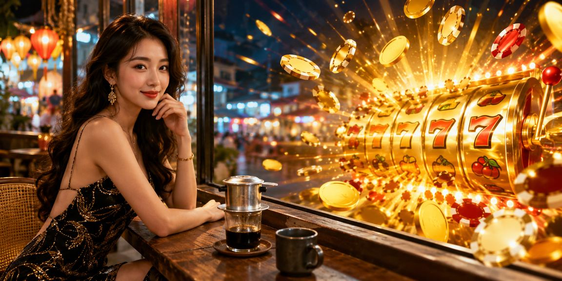 Khách du lịch tại Nha Trang thư giãn với slot game và ưu đãi tại 13wim bên tách cà phê